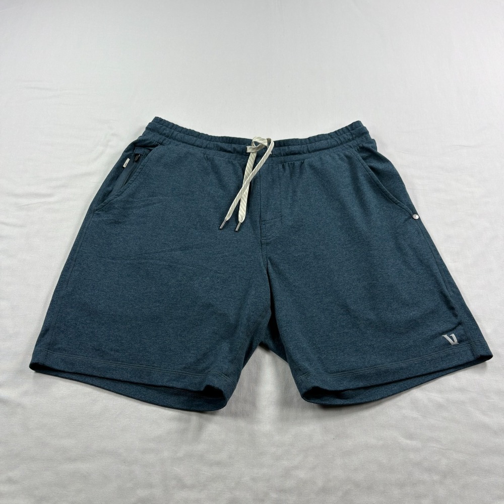 Vuori Ponto Performance Shorts Men Medium Blue Stretch Athletic Gym Lounge Sweat